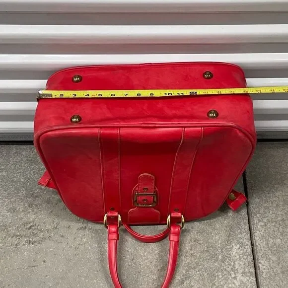 VTG,Talon Travel Elegant Red Leather Satchel Unisex Bag